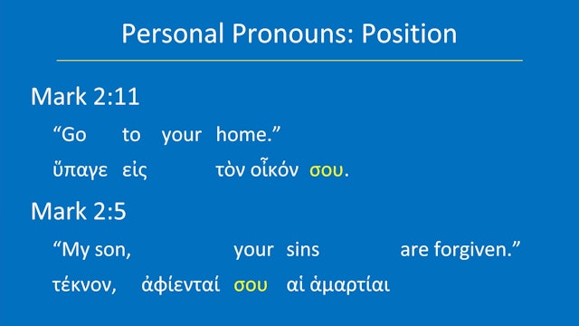 Greek for the Rest of Us - Lesson 22 - Pronouns