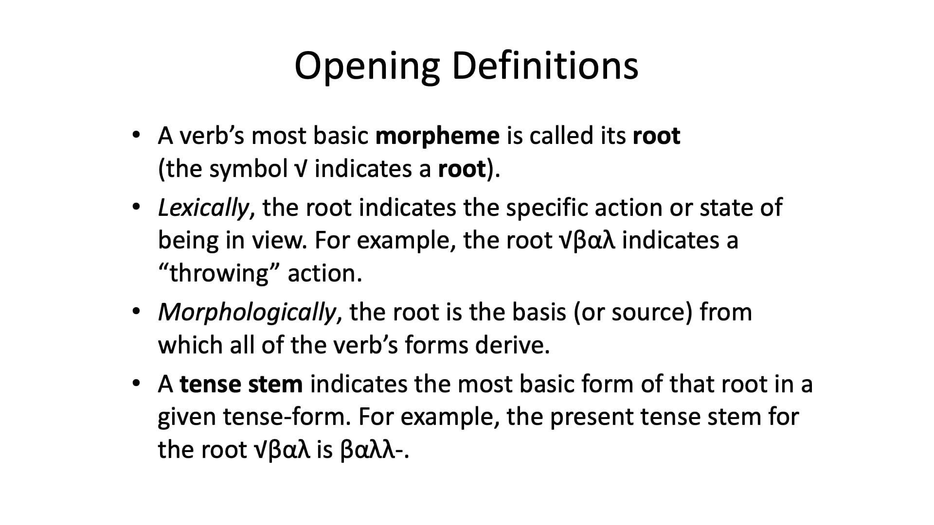 Intro to Biblical Greek - Session 2 - The Greek Verb from Cruising Altitude