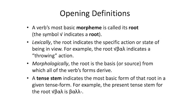 Intro to Biblical Greek - Session 2 - The Greek Verb from Cruising Altitude