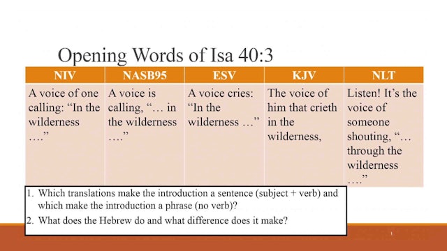 Hebrew for the Rest of Us Video Lectures - Session 13: Where the Action Is – Overview of Verbs