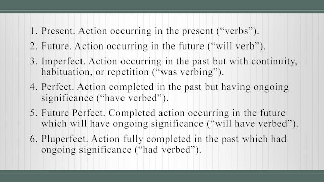 Basics of Latin - Session 9 - Verbs and Four Principal Parts