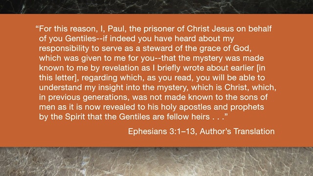 Ephesians (ZECNT) - Session 7 - Ephesians 3:1-13