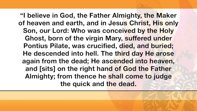 Know the Creeds and Councils - Session 2 - Apostles' Creed