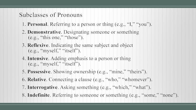 Basics of Latin - Session 15 - Personal Pronouns and Demonstratives