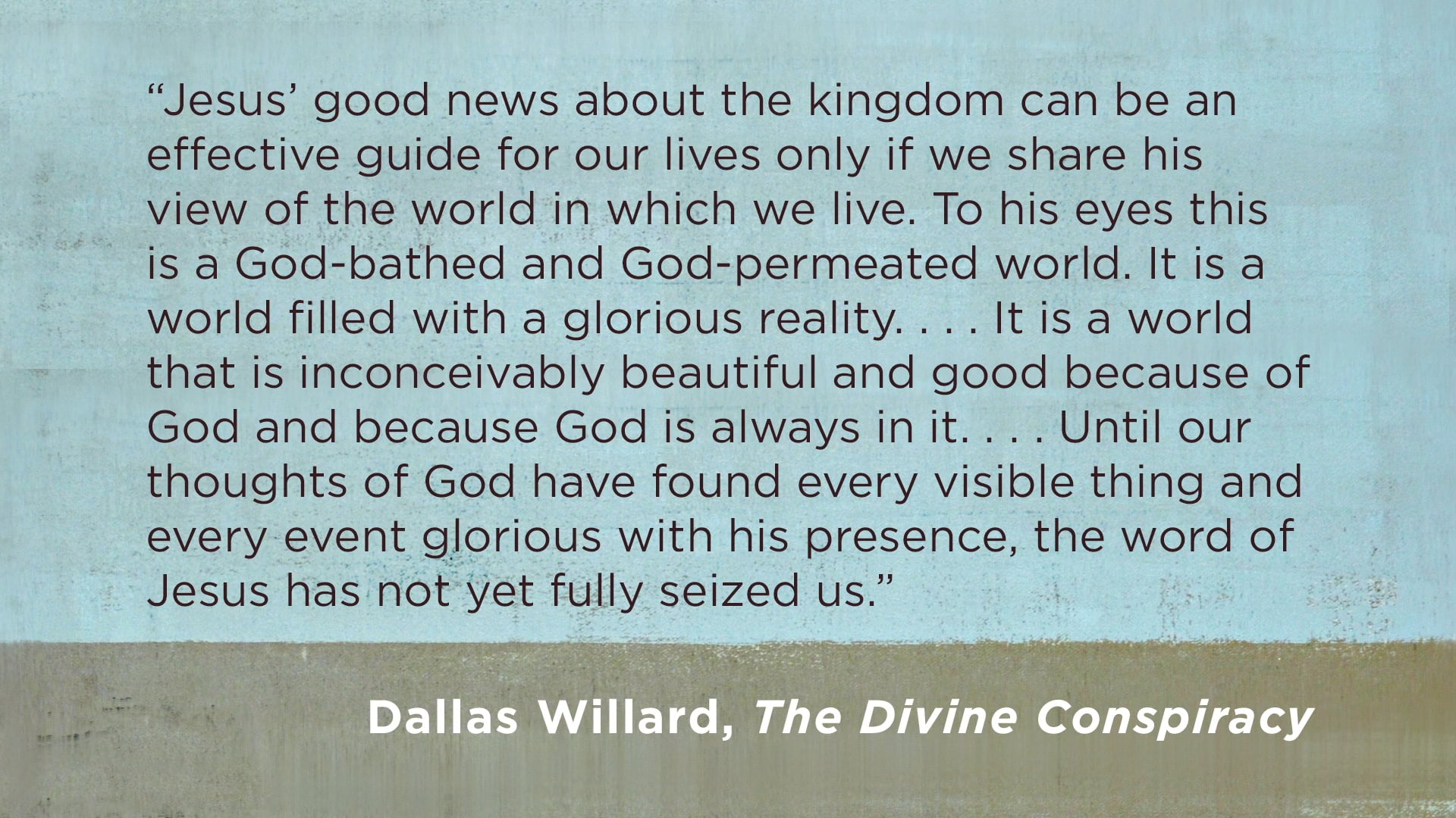 Cultural Apologetics - Session 6 - Reenchantment and Returning to Reality