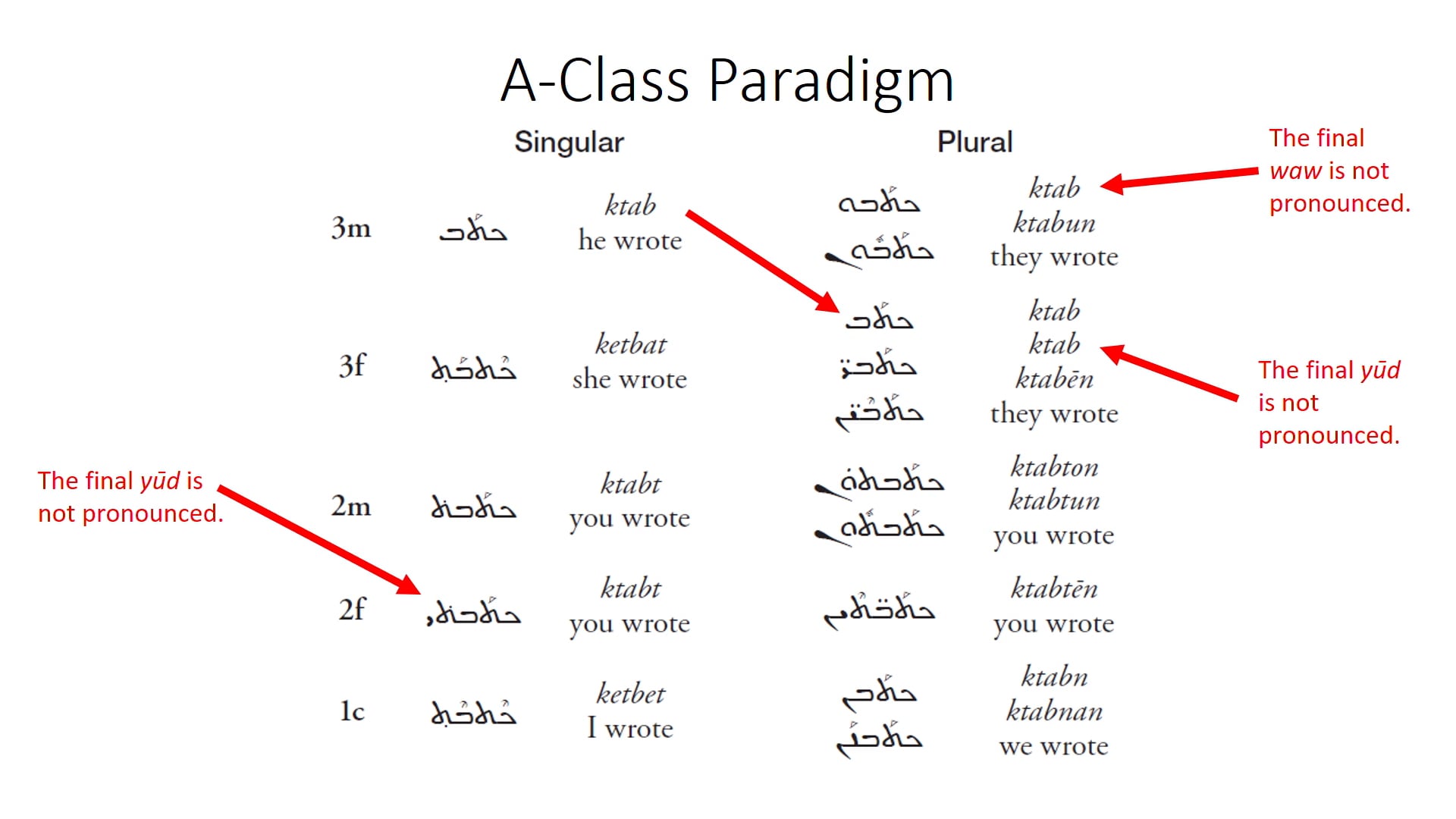 Basics of Classical Syriac - Session 8 - Peal Perfect and Hwa