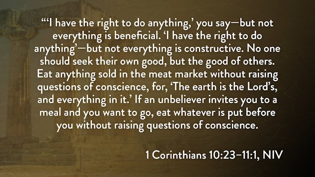 1 Corinthians - Session 21 - 1 Corinthians 10:23-11:1