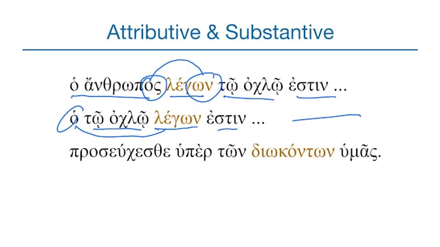 Basics of Biblical Greek - Session 29 - Adjectival Participles