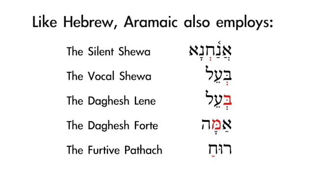 Basics of Biblical Aramaic - Session 2 - Vowels