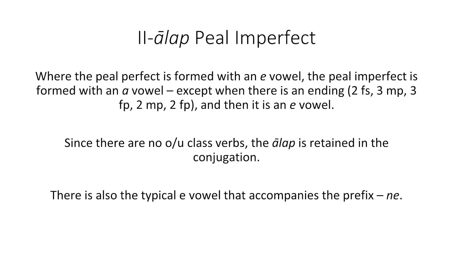 Basics of Classical Syriac - Session 23 - II-Alap Verbs