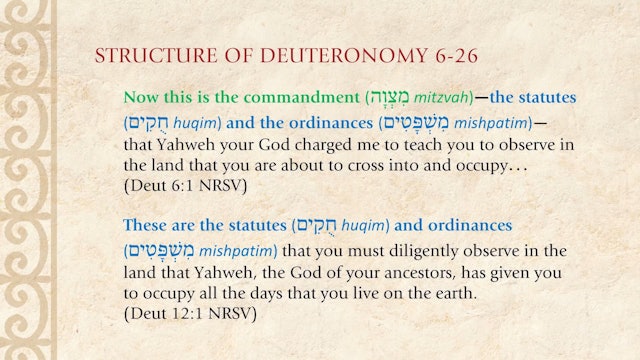 The Torah Story - Session 24 - Macroview of Deuteronomy