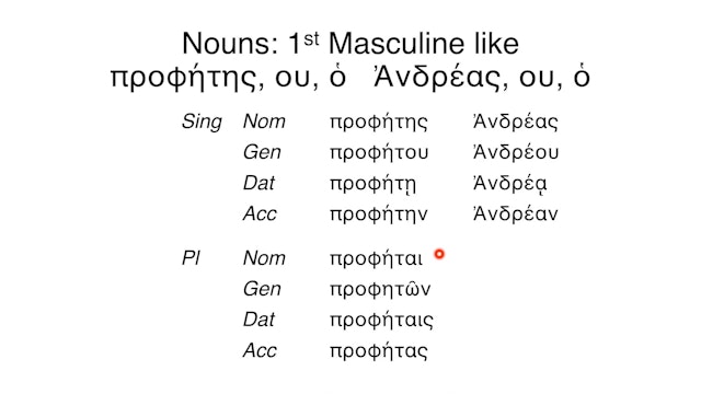 Reading Biblical Greek - Session 21 - 1st Declension Masculine Nouns