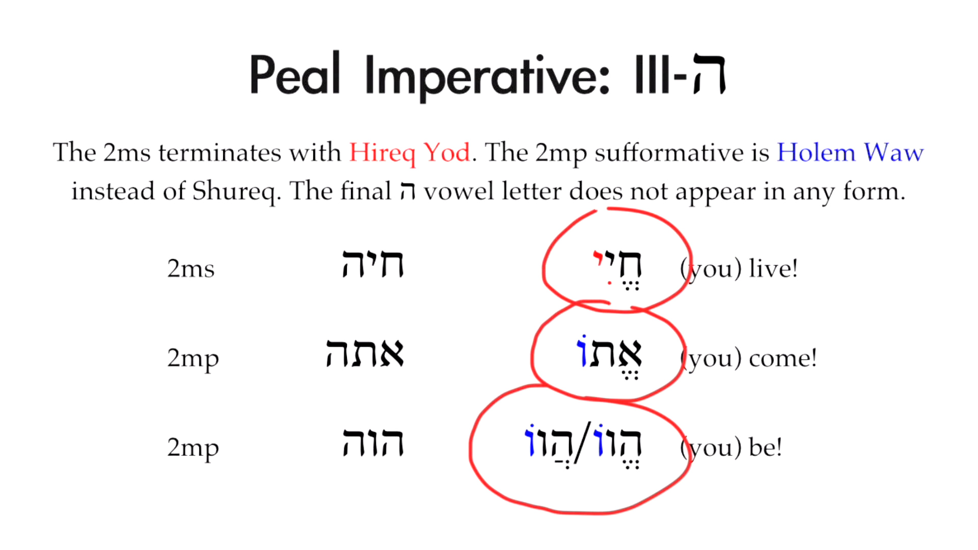 Basics of Biblical Aramaic - Session 15 - Peal Imperative