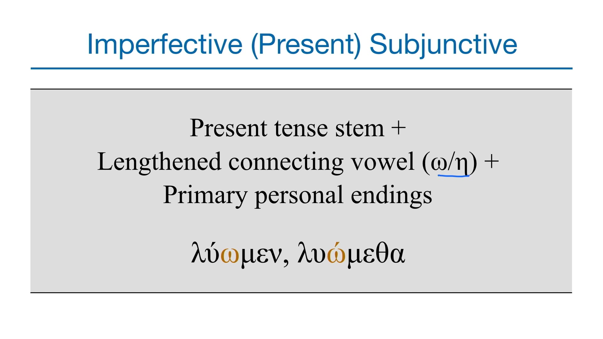 Basics of Biblical Greek - Session 31 - Subjunctive
