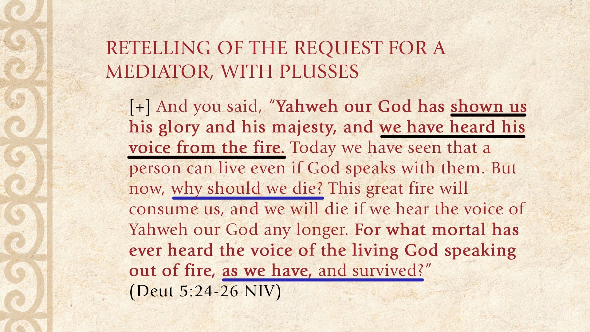 The Torah Story - Session 26 - The Ten Words and the Command