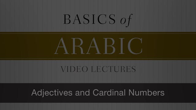 Basics of Arabic - Session 8 - Adjectives and Cardinal Numbers