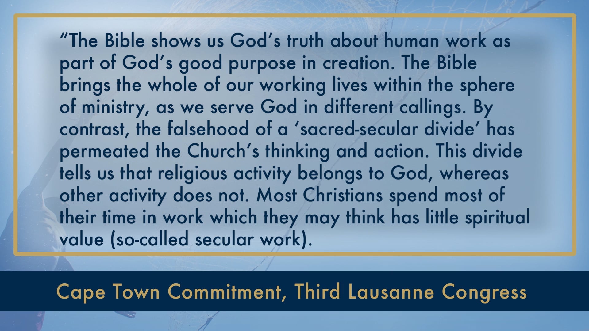 The Mission of God's People - Session 13 - People Who Live & Work in the Public