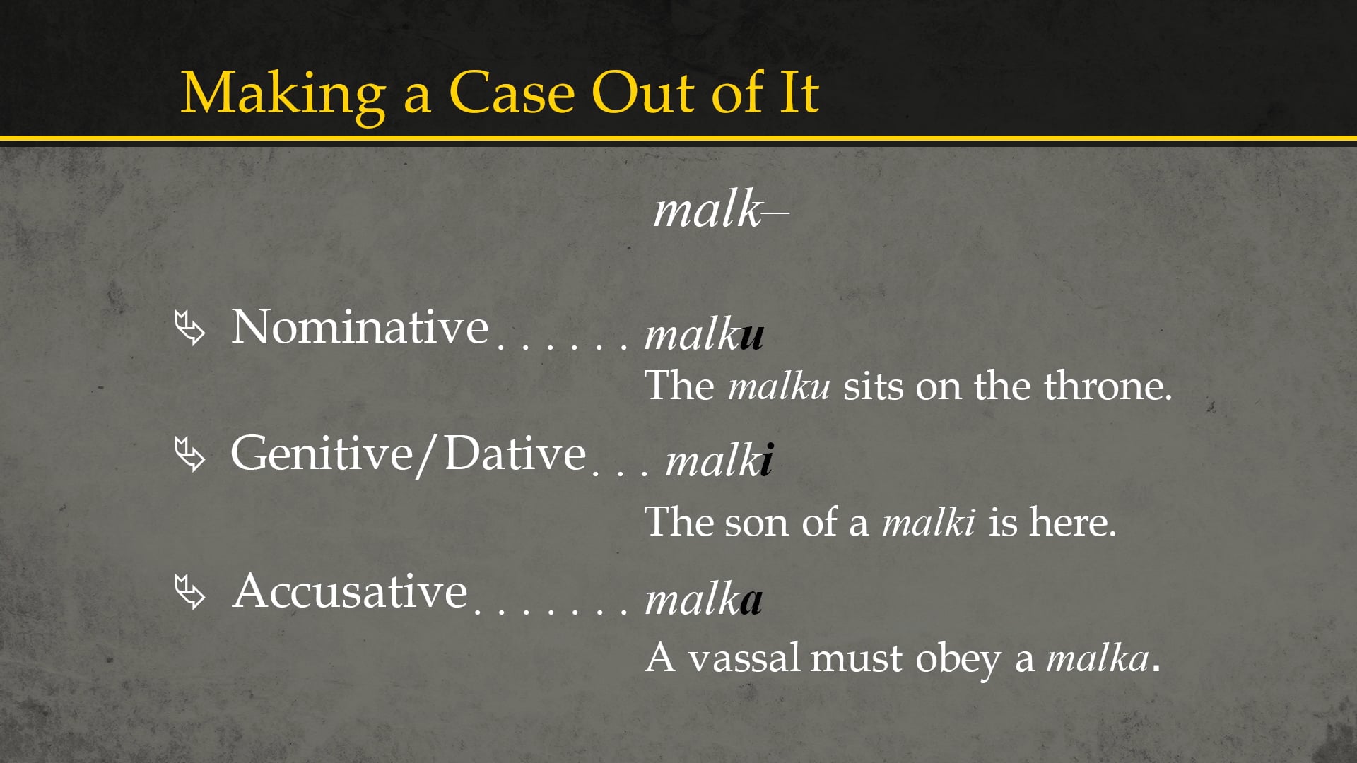 Basics of Ancient Ugaritic - Session 3: Nouns