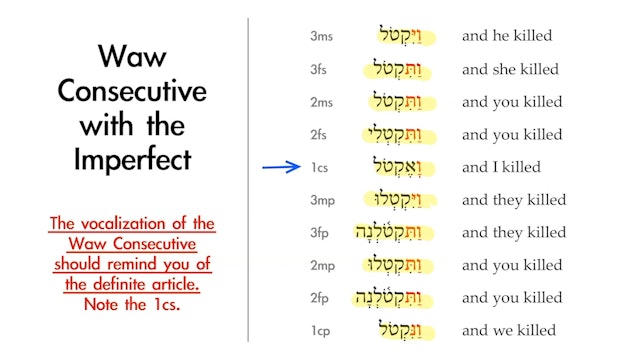 Basics of Biblical Hebrew - Session 17 - Waw Consecutive