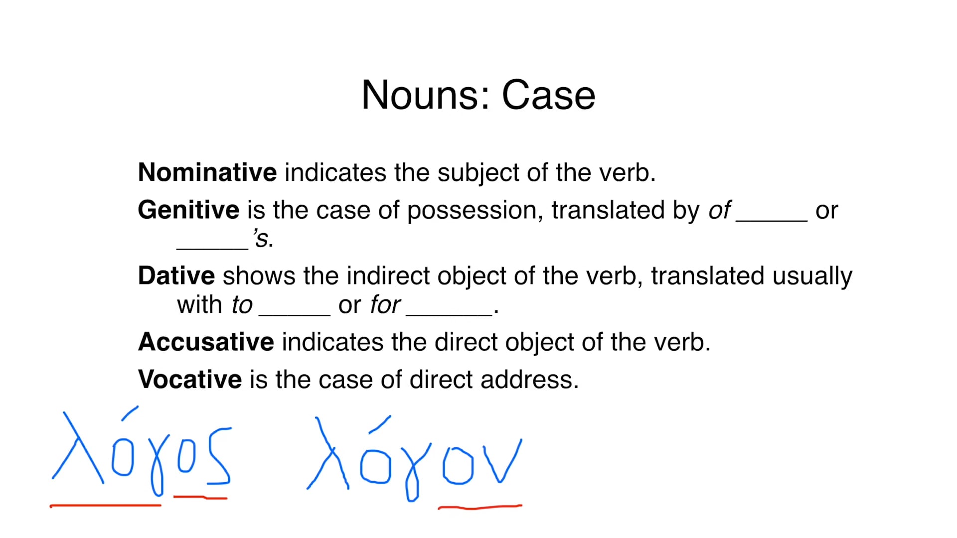 Reading Biblical Greek - Session 13 - Nouns