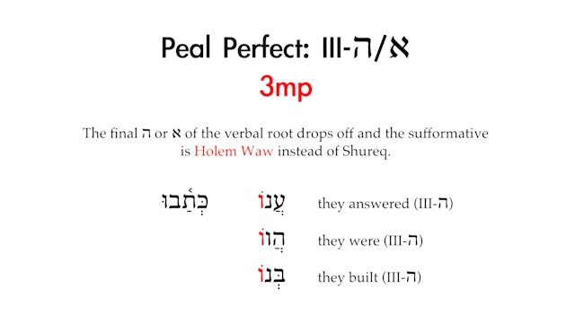 Basics of Biblical Aramaic - Session 13 - Peal Perfect