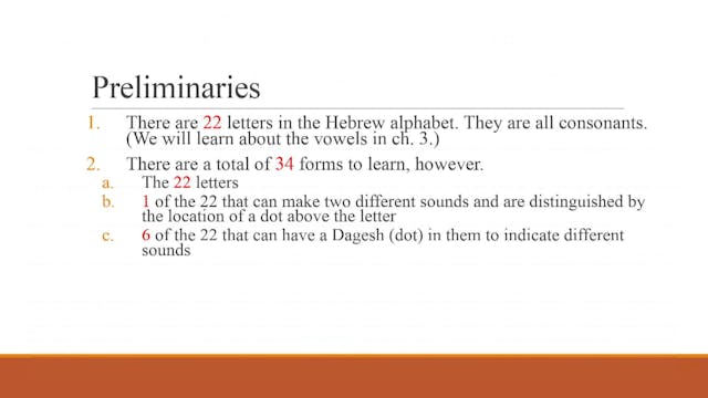 Hebrew for the Rest of Us Video Lectures - Session 1: It Doesn't Look Like Greek to Me - The Hebrew Alphabet