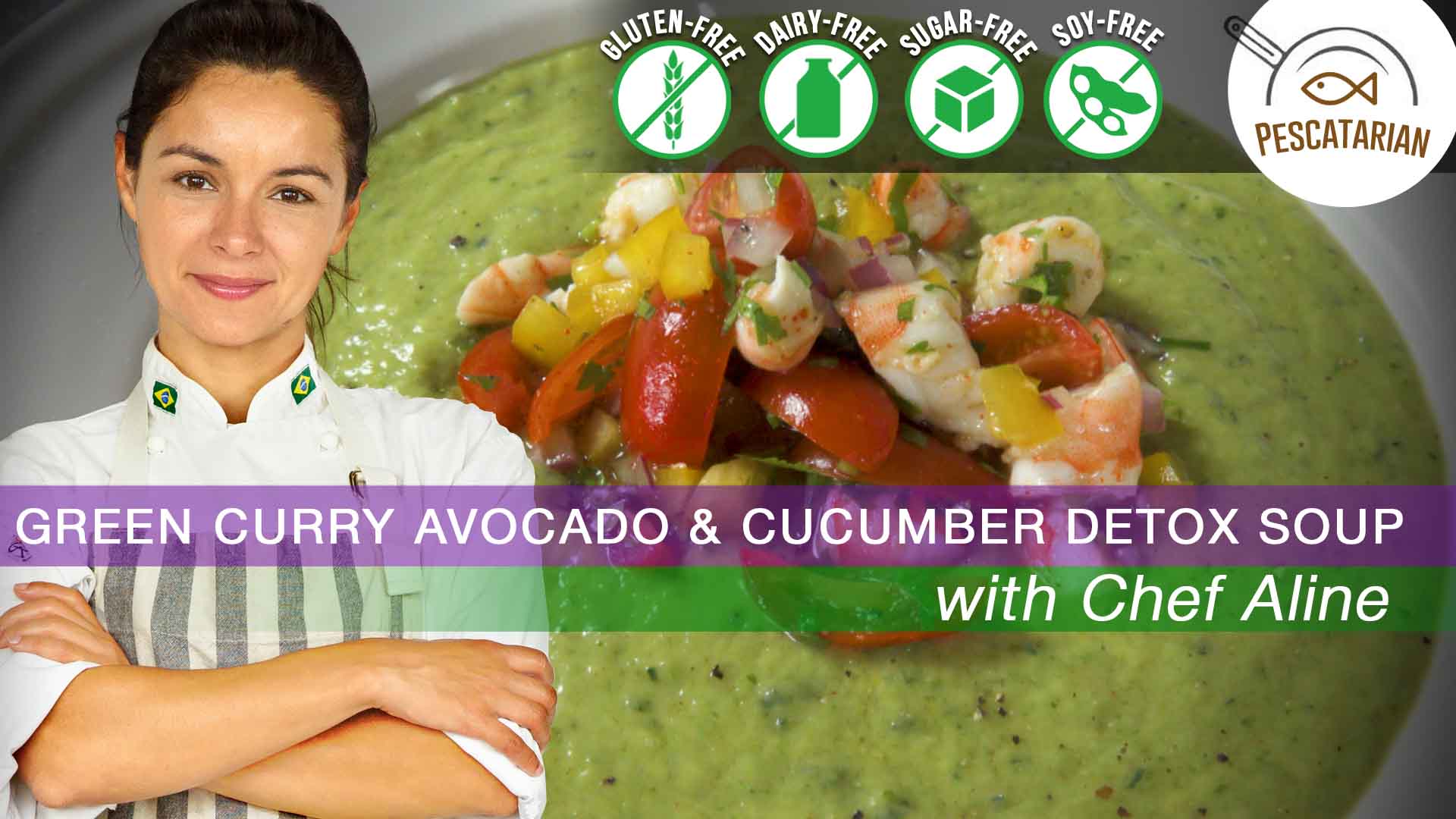 Green Curry Avocado and Cucumber Detox Soup