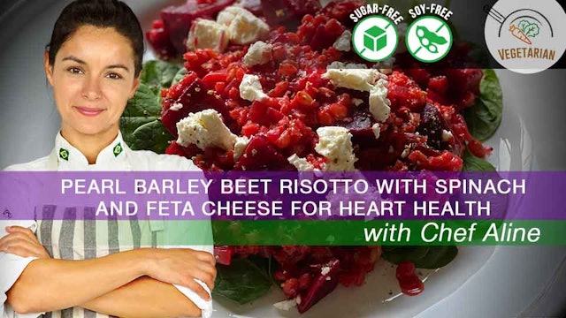 Pearl Barley Beet Risotto with Spinach and Feta Cheese for Heart Health