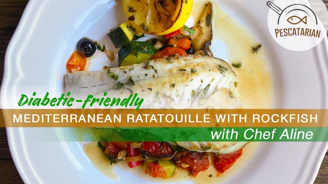 Diabetic-friendly Mediterranean Ratatouille with Rockfish