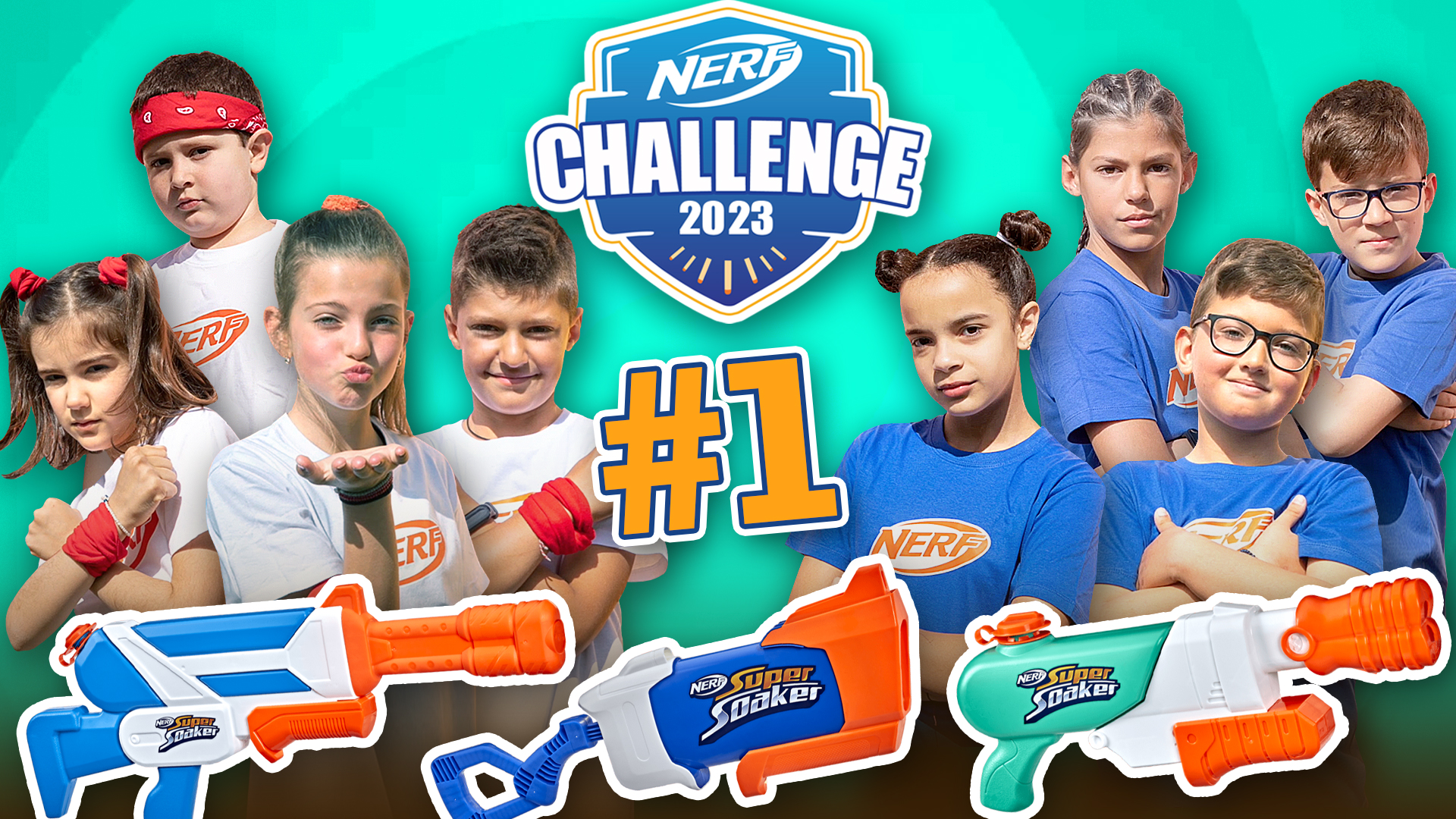 Nerf Summer Challenge #1! Κόκκινοι VS Μπλε: Ένα δύσκολο παιχνίδι ξεκινά!
