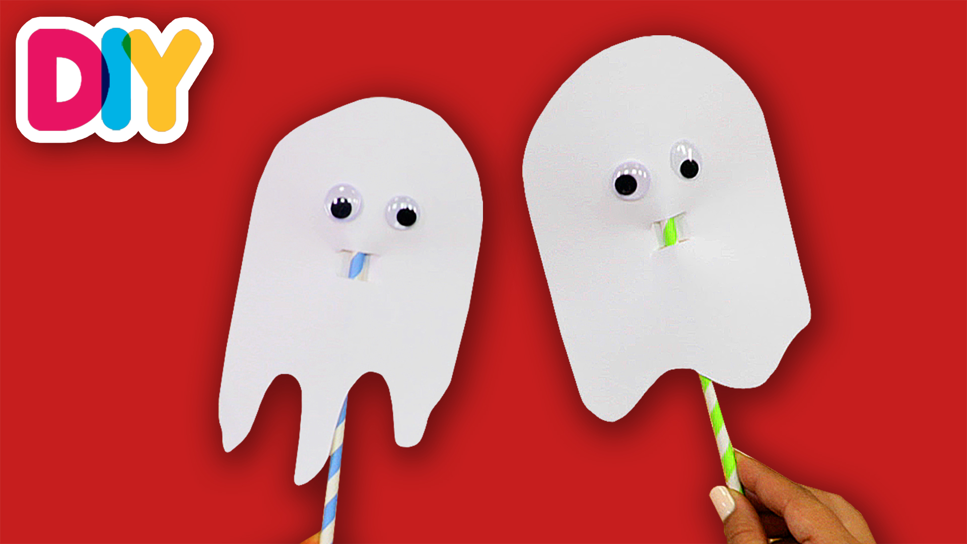 Paper Straw Ghosts | Halloween Paper Craft