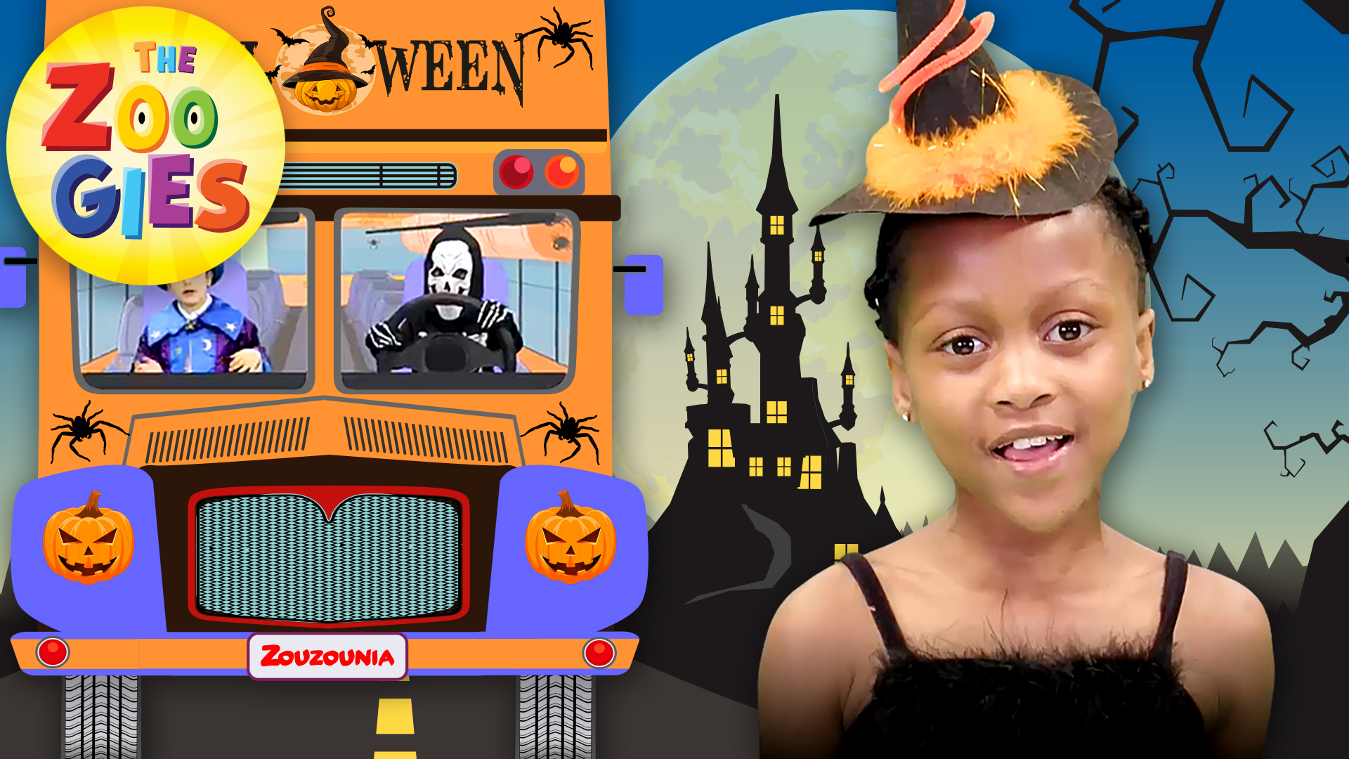 The Wheels on the Bus - The Zoogies | Halloween Version