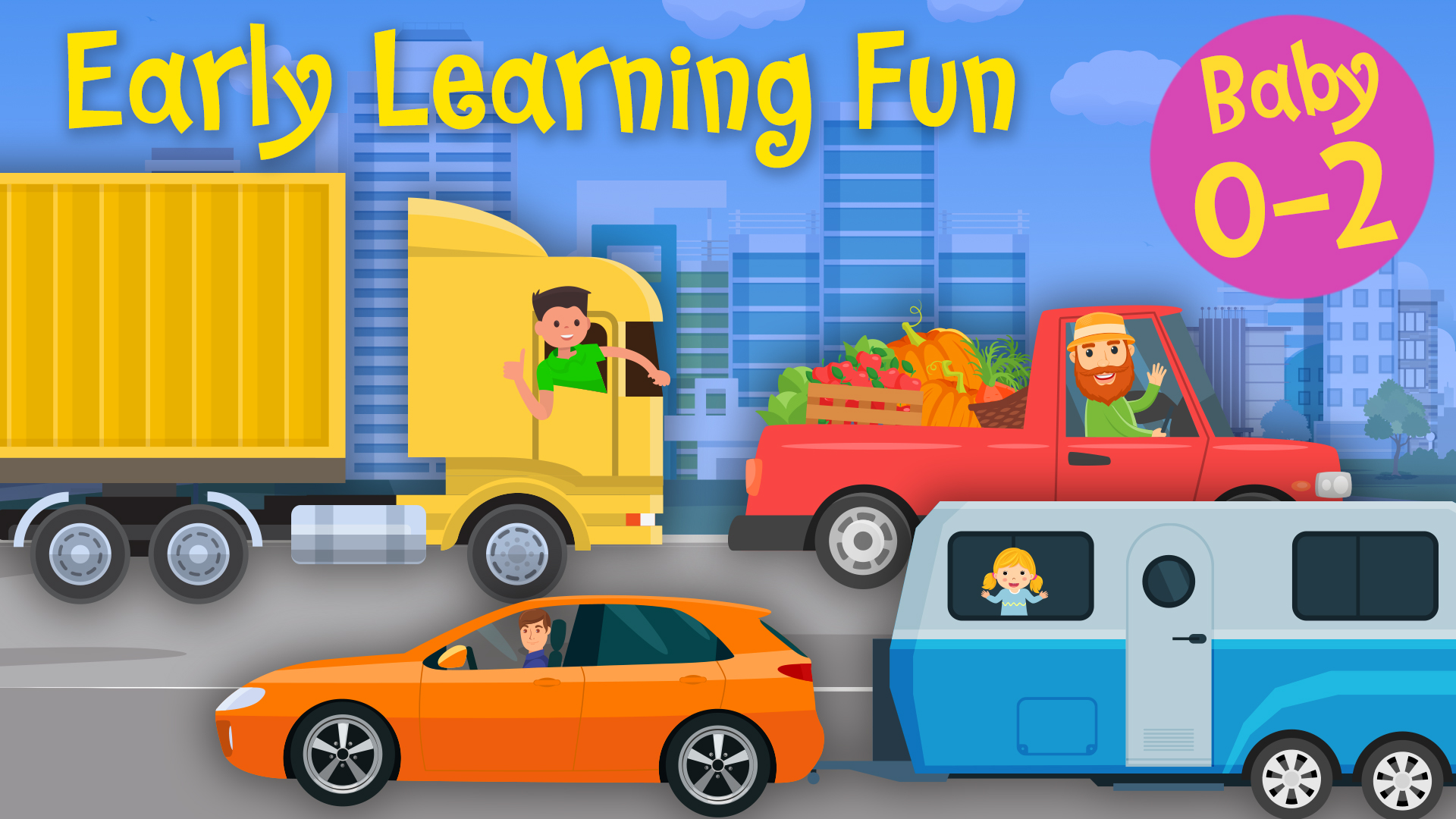 Transportation Vehicles | Colors & Sounds | Early Learning Fun