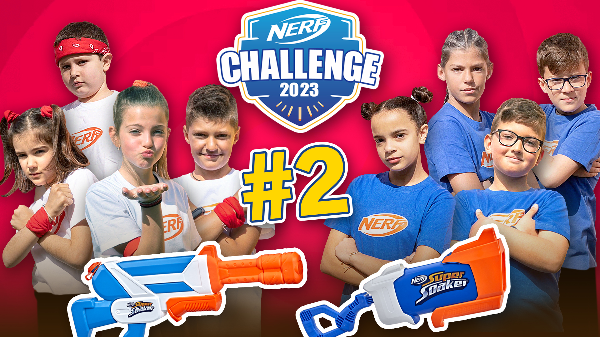 Nerf Summer Challenge #2! Κόκκινοι VS Μπλε: Πιο συναρπαστικά παιχνίδια!