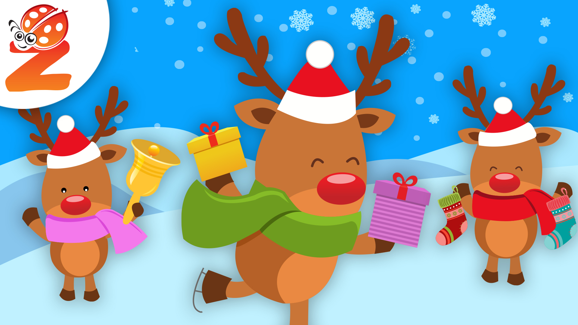 10 Little Reindeer | Animated Songs