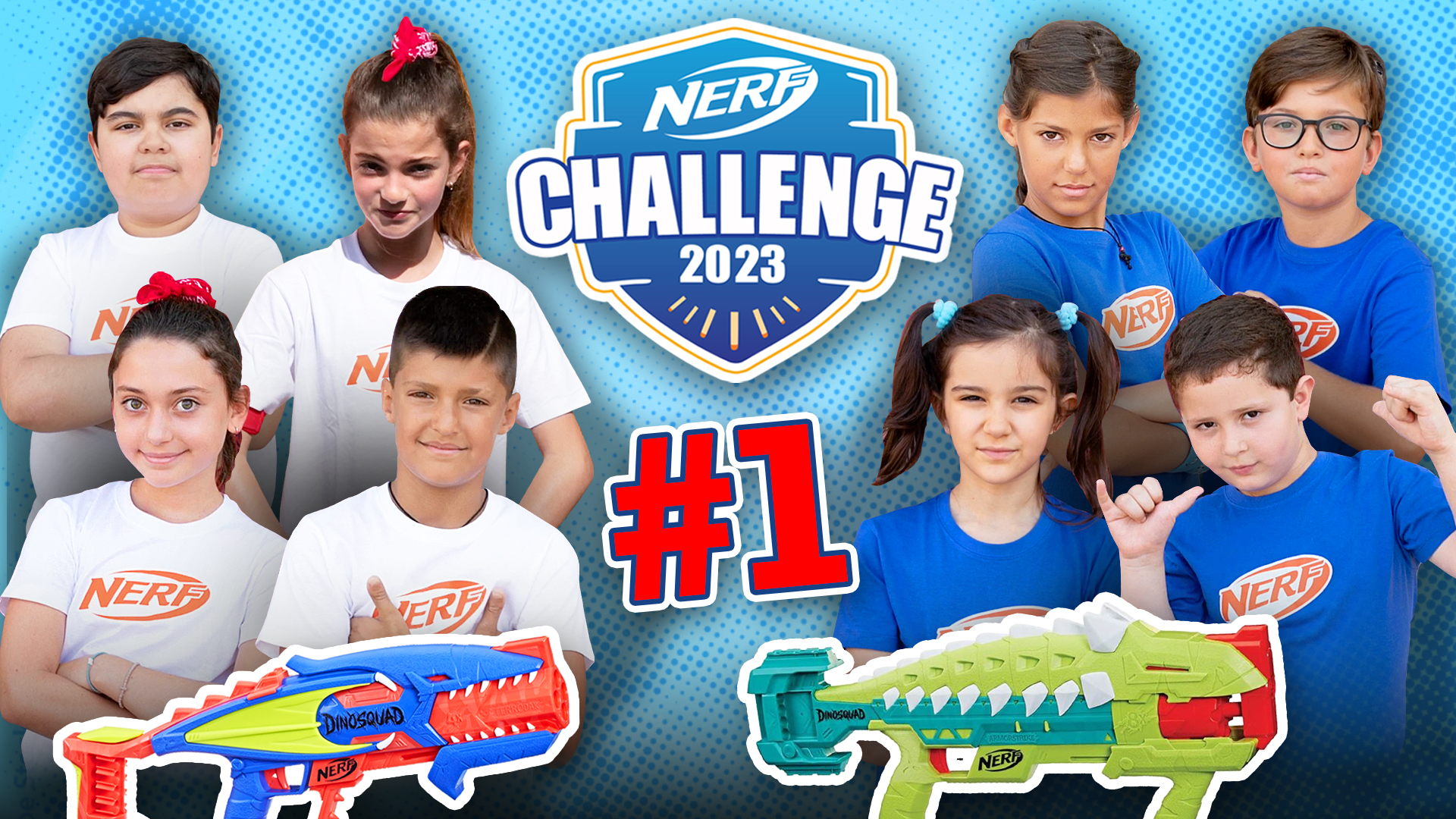 Nerf Back To School Challenge #1! Κόκκινοι VS Μπλε: Αγωνία και ανατροπές!