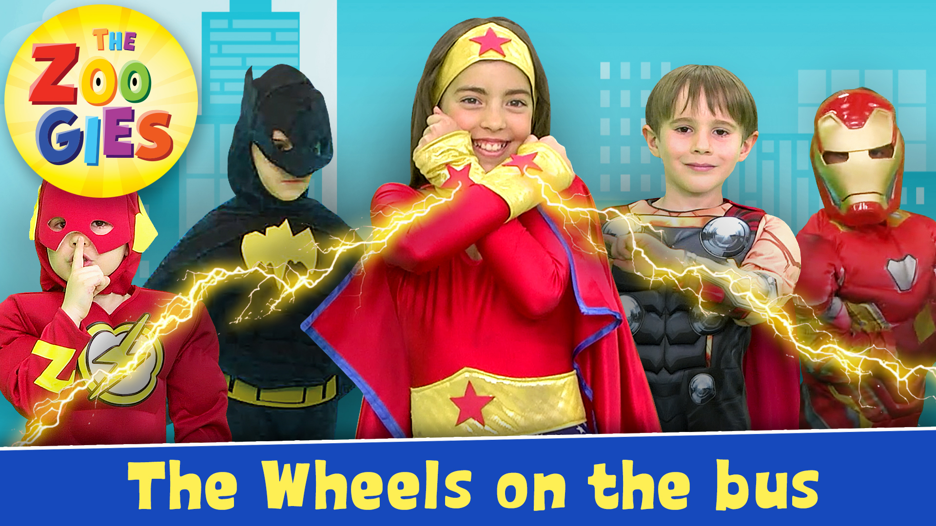 The Wheels on the Bus - The Zoogies | New Superheroes Version