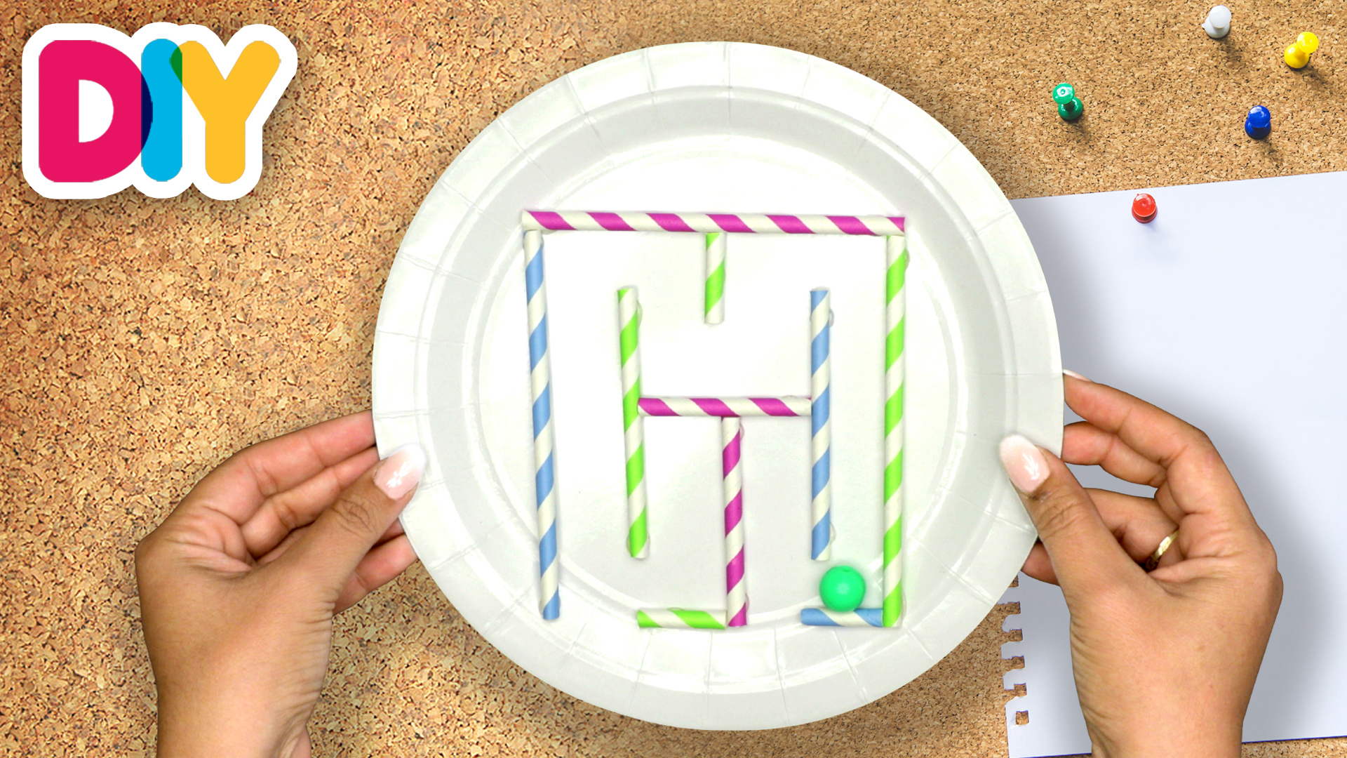Paper Straw Maze | Paper Plate Craft