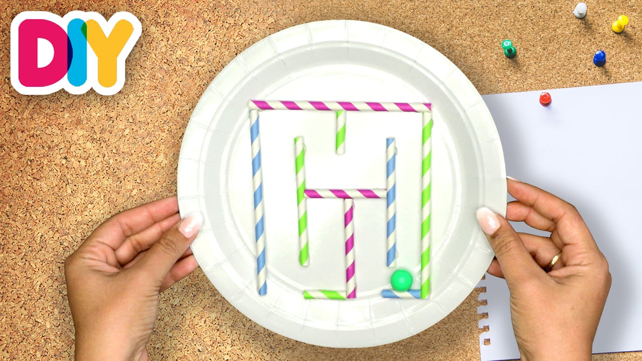Paper Straw Maze Paper Plate Craft Crafts for Kids Zouzounia TV+