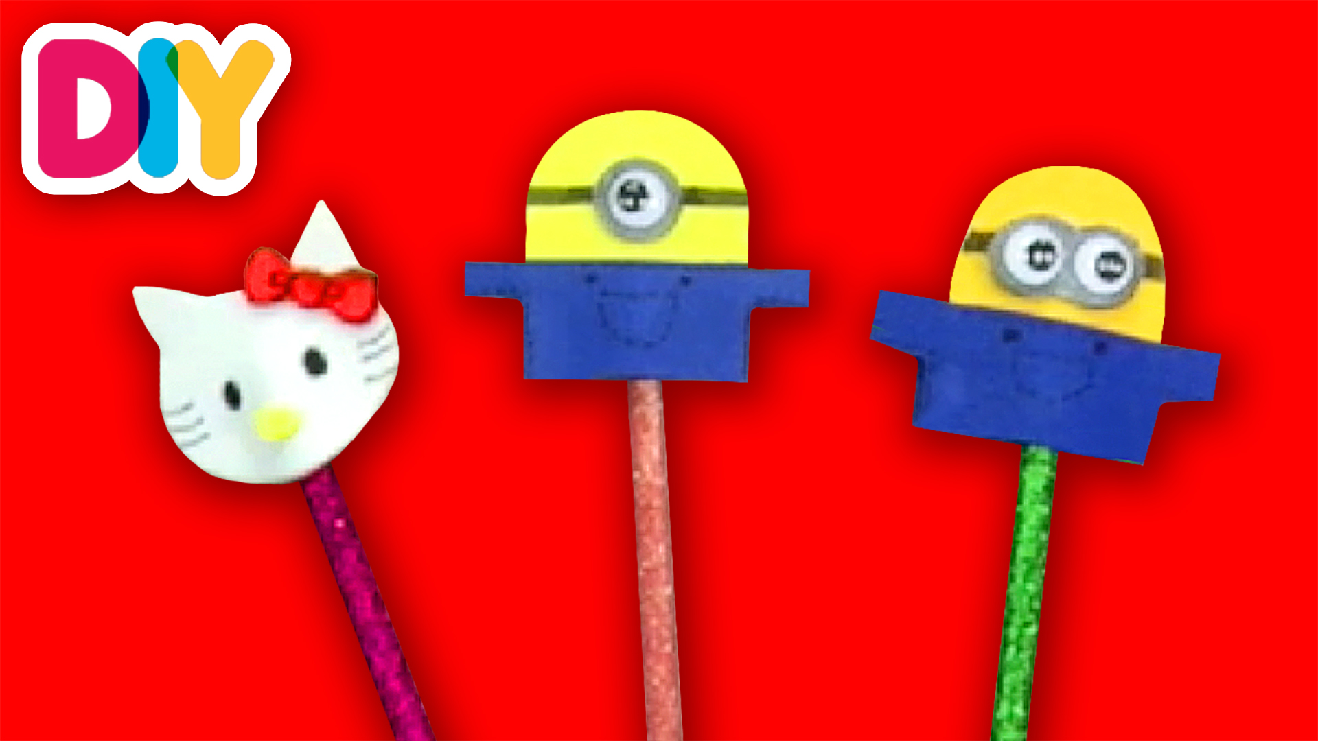 Minions & Hello Kitty | Pencil Topper Crafts