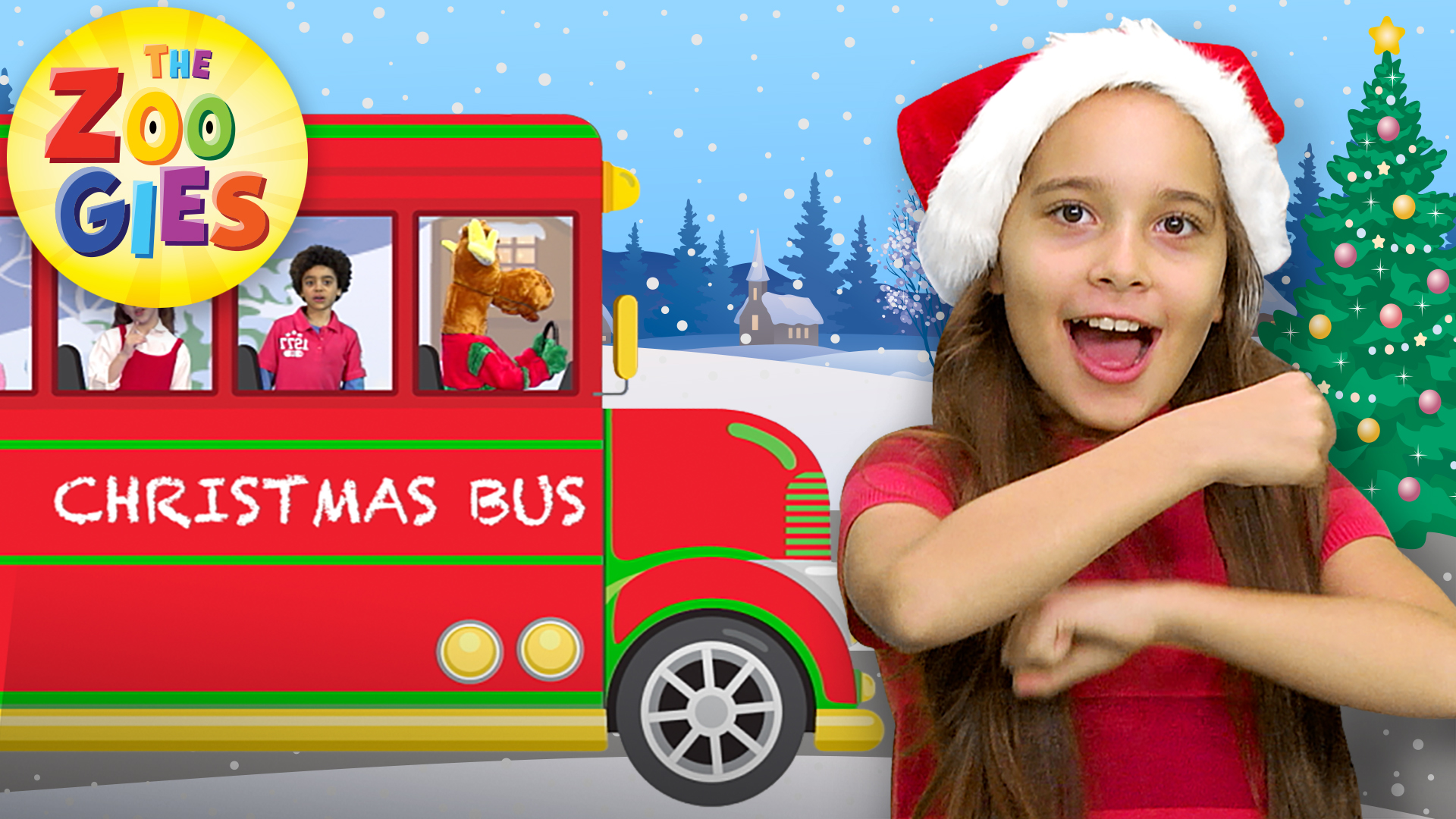The Wheels on the Bus - The Zoogies | Christmas Version