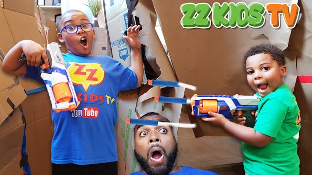 BOX MAZE FORT NERF CHALLENGE! (Who Wi...